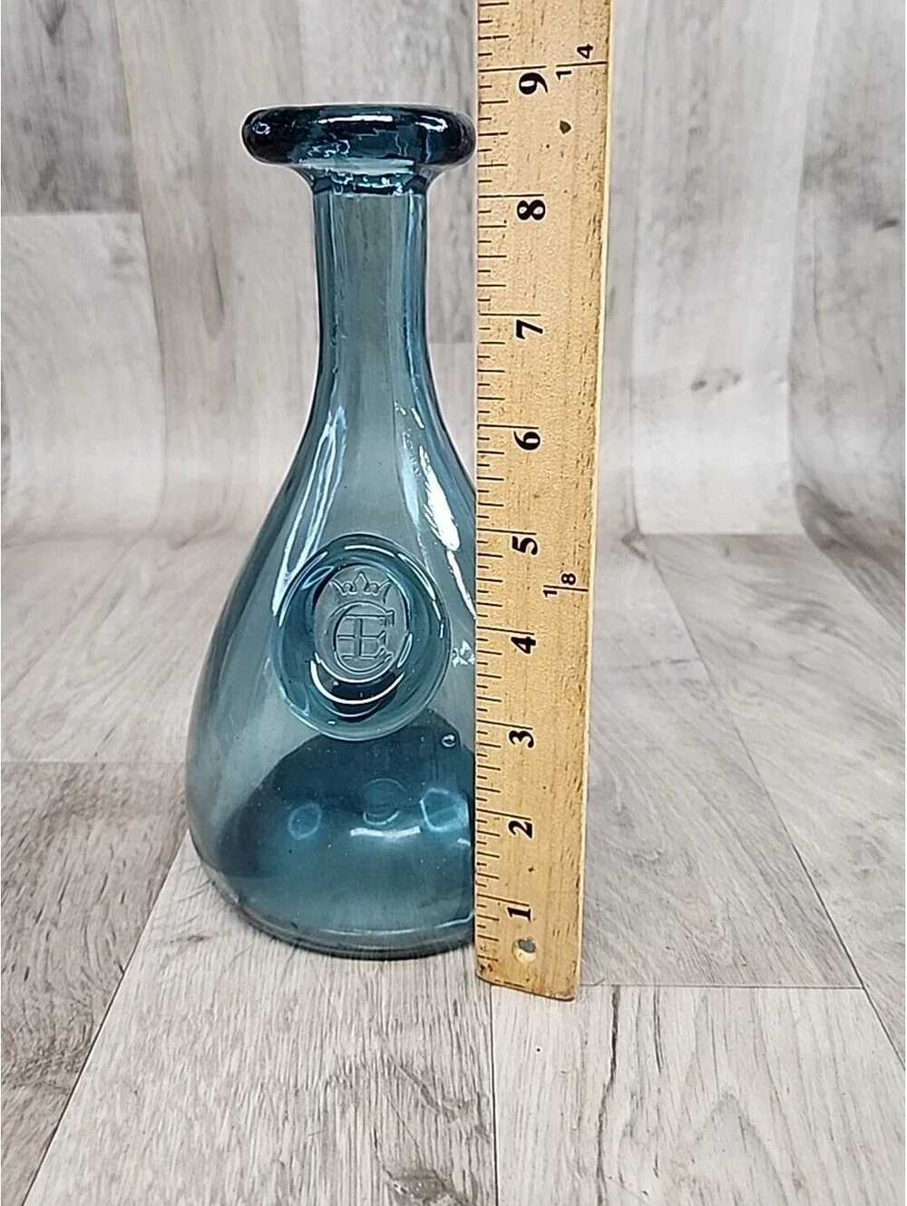 VTG Scandinavian Blue Glass Carafe Holmegaard O Winther 1960 'Cherry Elsinore'